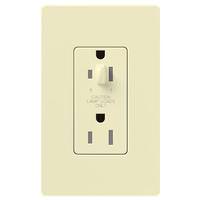Lutron Almond 15 amp 120 volt Tamper Resistant Half-Dimming Receptacle Outlet