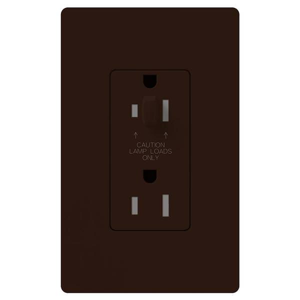 Brown 15 amp 120 volt Tamper Resistant Half-Dimming Receptacle Outlet