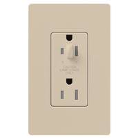 View Taupe 15 amp 120 volt Tamper Resistant Half-Dimming Receptacle Outlet
