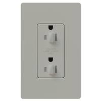 View Gray 20 amp 120 volt Tamper Resistant Dual Dimming Receptacle Outlet