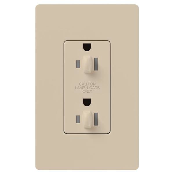 Taupe 20 amp 120 volt Tamper Resistant Dual Dimming Receptacle Outlet