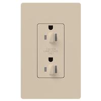 View Taupe 20 amp 120 volt Tamper Resistant Dual Dimming Receptacle Outlet