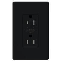 Lutron Black 20 amp 120 volt Tamper Resistant Half-Dimming Receptacle Outlet
