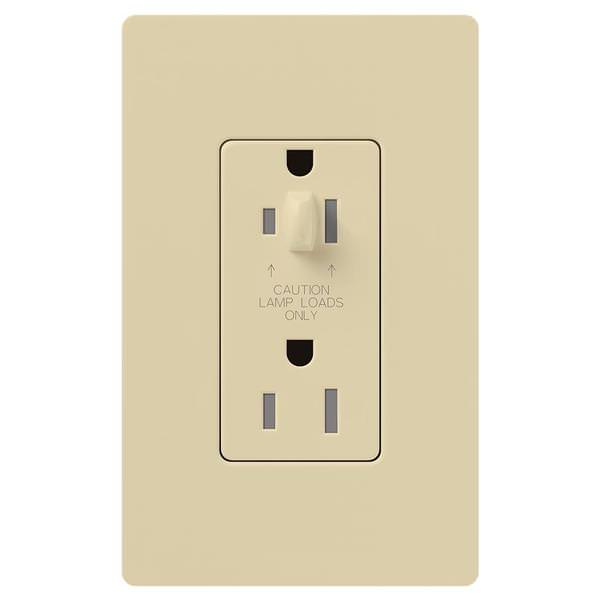 Ivory 20 amp 120 volt Tamper Resistant Half-Dimming Receptacle Outlet