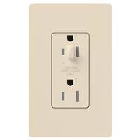 Lutron Light Almond 20 amp 120 volt Tamper Resistant Half-Dimming Receptacle Outlet