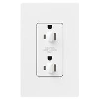Lutron Snow 15 amp 120 volt Tamper Resistant Dual Dimming Receptacle Outlet