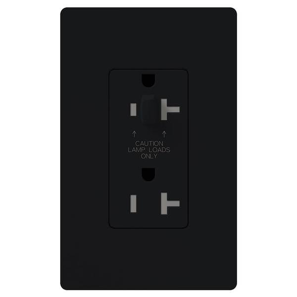Midnight 15 amp 120 volt Tamper Resistant Half Dimming Receptacle Outlet