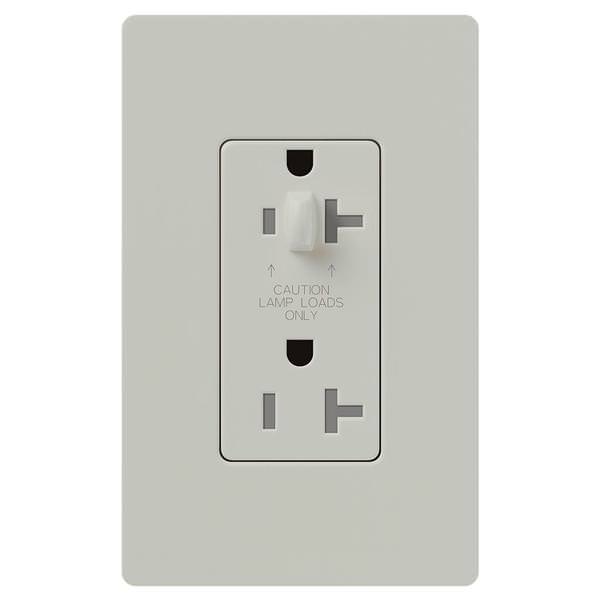 Palladium 15 amp 120 volt Tamper Resistant Half Dimming Receptacle Outlet