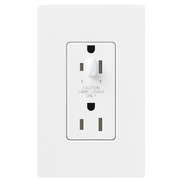 Snow 15 amp 120 volt Tamper Resistant Half Dimming Receptacle Outlet