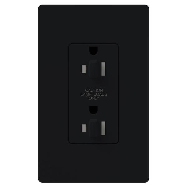 Midnight 20 amp 120 volt Tamper Resistant Dual Dimming Receptacle Outlet
