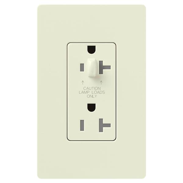 Biscuit 20 amp 120 volt Tamper Resistant Half Dimming Receptacle Outlet