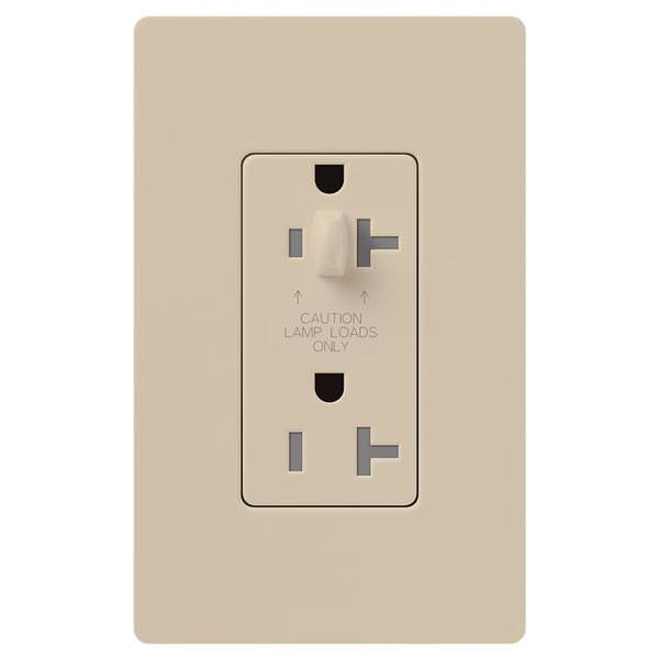 Taupe 20 amp 120 volt Tamper Resistant Half Dimming Receptacle Outlet