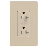 Lutron Taupe 20 amp 120 volt Tamper Resistant Half Dimming Receptacle Outlet