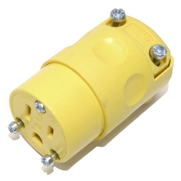 125 volt Yellow Grounding Connector Outlet / Socket Adapter