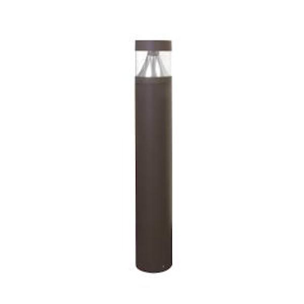 22 watt 120/277 volt CCT Selectable Bronze Round Bollard Dimmable LED Light Fixture