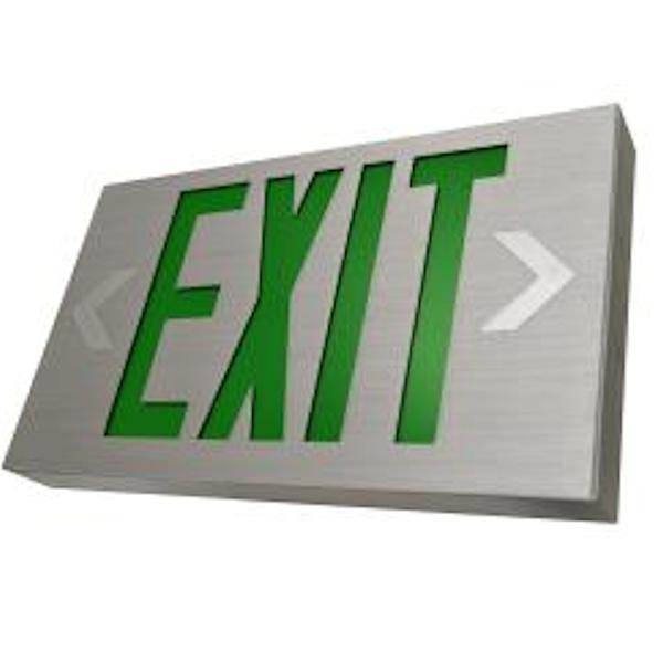 100/300 volt Aluminum Panel Green Letters Light LED
