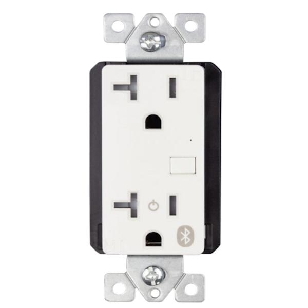 White 20 amp 120 volt C-Max Bluetooth Outlet
