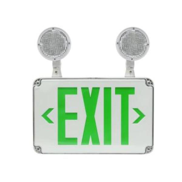 120/277 volt Green Exit Combo Light LED