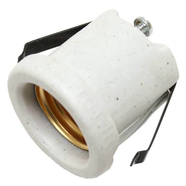 Porcelain Medium Screw (E26) Base Snap-In Socket
