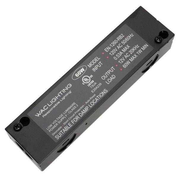 60 watt Output 12 volt Output (120 volt Input) Electronic Halogen Transformer