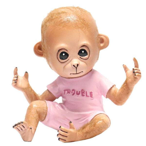 5.5" Pink Trouble Shirt Monkey