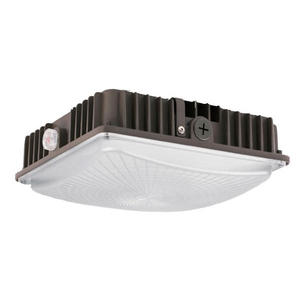 45/60/75 watt 120/277 volt CCT Selectable Bronze Dimmable Ultra Thin LED Canopy Fixture