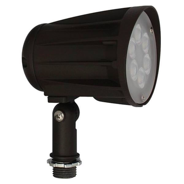 42 watt 120/277 volt 3000K Natural White Bronze Knuckle Mount LED Designer Bullet Flood Light