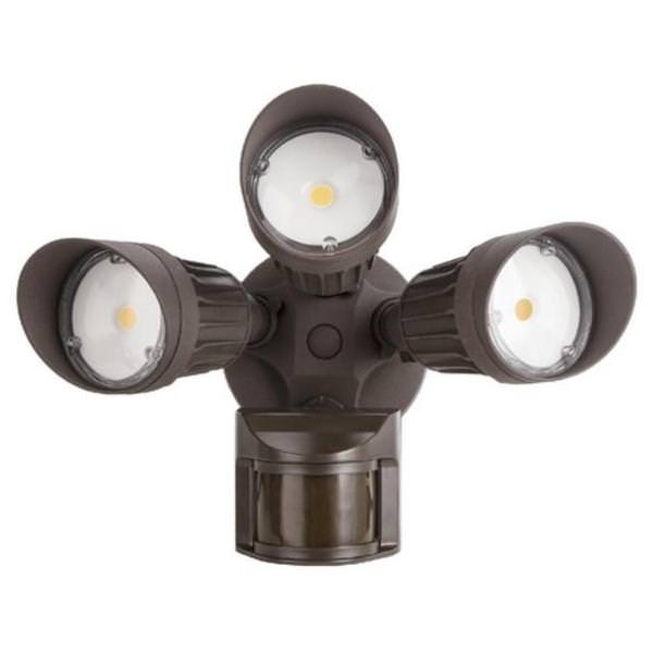 30 Watt 120/277 Volt Bronze 5000K Daylight LED Security Light with Motion Sensor
