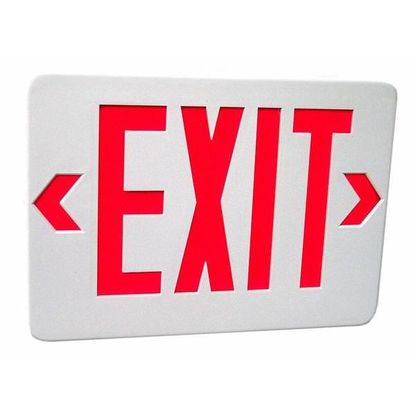 4 watt 120/277 volt White / Red LED Exit Sign with Battery Backup