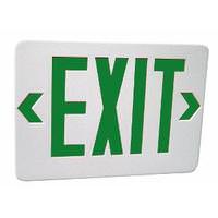 Morris 2 watt 120/277 volt White / Green LED Exit Sign with Battery Backup