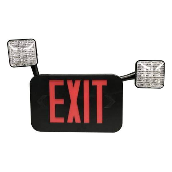 4 watt 120/277 volt Black / Red Combination Exit Light LED