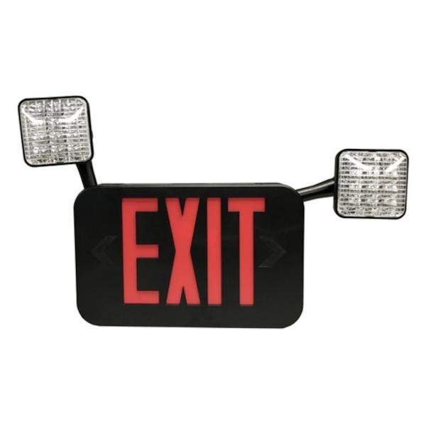 2 watt 120/277 volt Black / Red Combination Exit Light LED