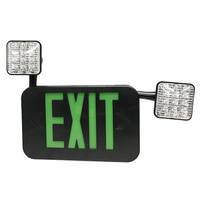 Morris 4 watt 120/277 volt Black / Green Combination Exit Light LED