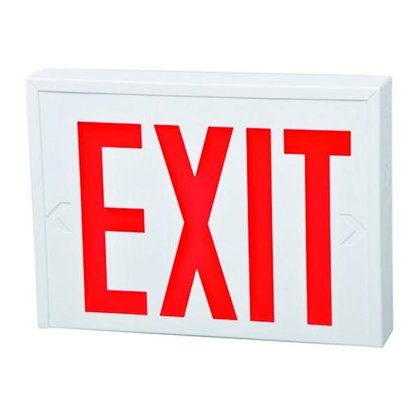 120/277 volt White and Red New York City Code Compatible LED Exit Sign