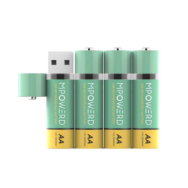 AA USB Rechargeable Batteries (4 Pack)