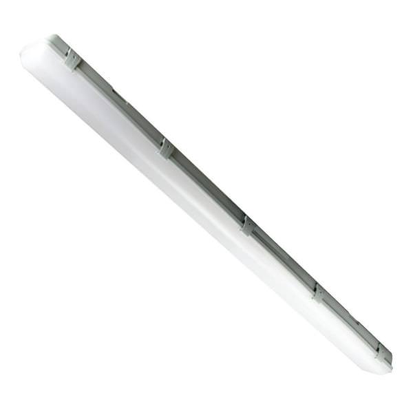 4' 28 watt 120/277 volt 4000K Cool White LED Gray Dimmable Vapor Tight Light Fixture