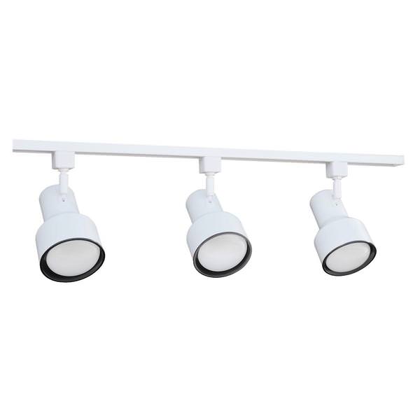 4' 120 volt White 3 Light Track Light Fixture