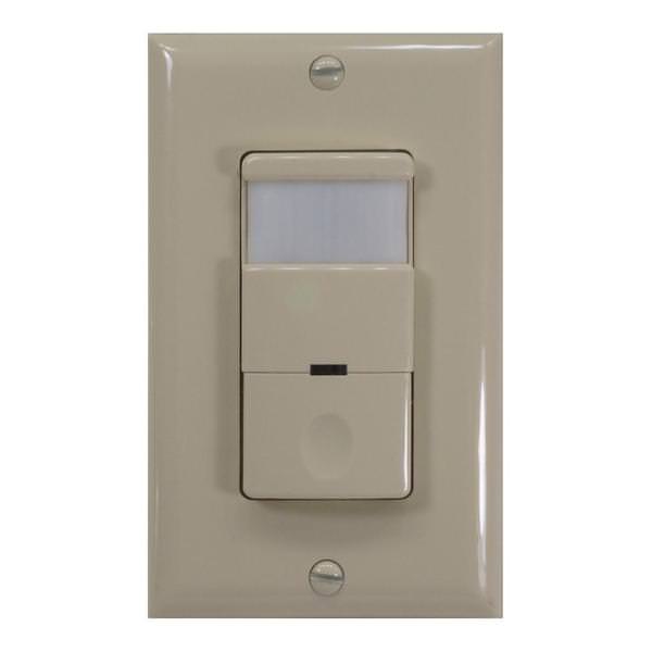 4.5" 120/277 volt Ivory Occupancy/Vacancy Sensor Passive Infrared Wall Switch