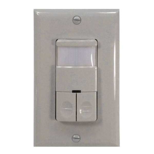 4.5" 120/277 volt Ivory Dual Function Occupancy/Vacancy Sensor Wall Switch