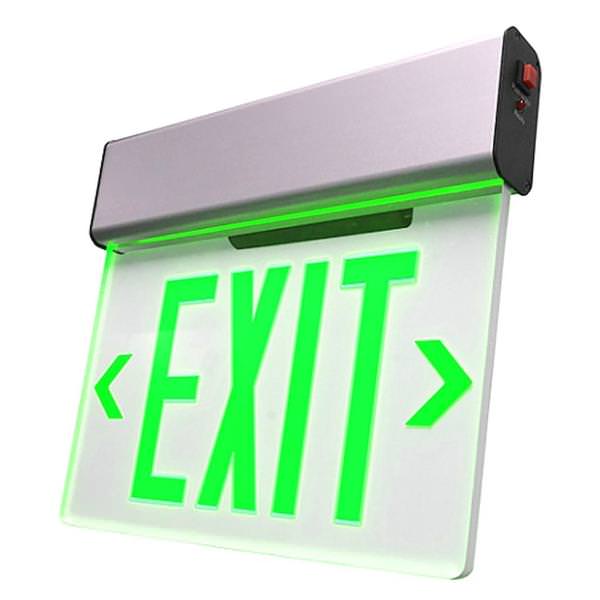 2.3 watt 120/277 volt Clear / Green LED Exit Light