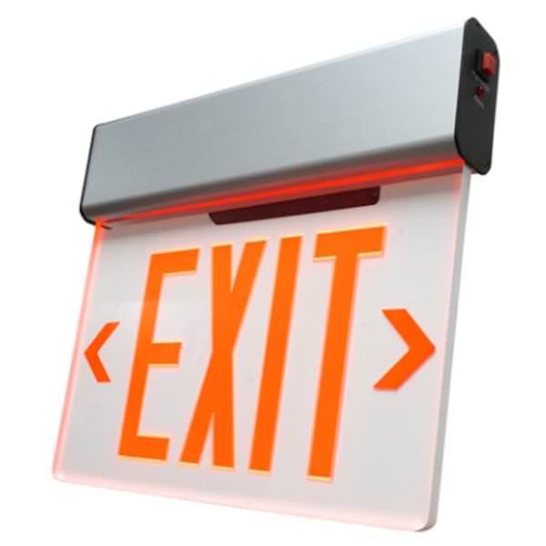 2.3 watt 120/277 volt Clear / Red LED Exit Light