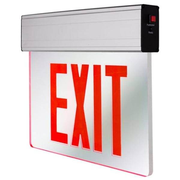 2.3 watt 120/277 volt Mirrored / Red LED Exit Light