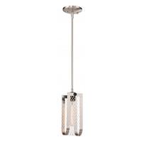 Nuvo Lighting 1 Light Brushed Nickel with Black Accents Mini Pendant Light Fixture