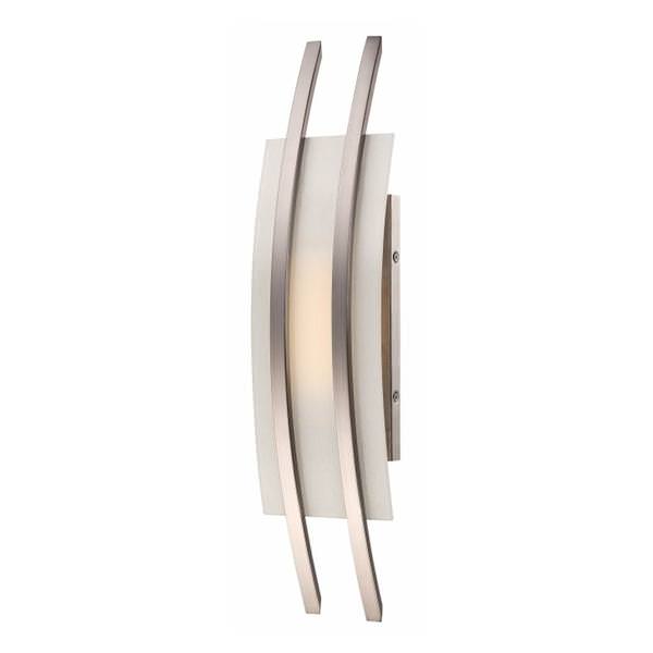 1 LED Module Brushed Nickel with Frosted Glass Wall Sconce