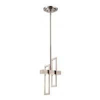 View 1 Light Brushed Nickel Frosted Glass Shade LED Mini Pendant Light Fixture