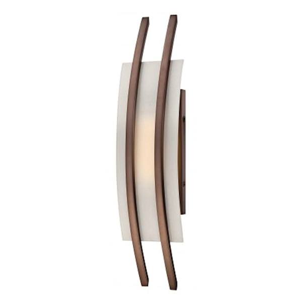 1 Light LED Hazel Bronze Frosted Glass Shade Wall Sconce Light Fixture