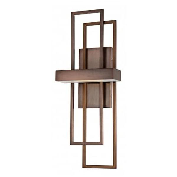 1 Light LED Hazel Bronze Frosted Glass Shade Wall Sconce Light Fixture