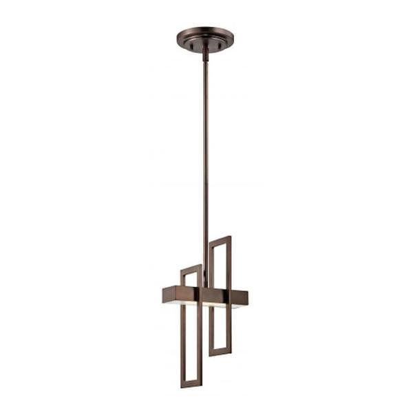 1 Light Hazel Bronze Frosted Glass Shade LED Mini Pendant Light Fixture
