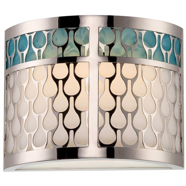 1 Light LED Polished Nickel Lucite Shade Wall Sconce Light Fixture
