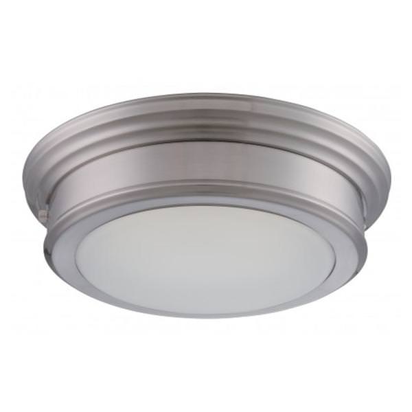 20 watt 120 volt 14" Brushed Nickel Frosted Glass Shade LED Ceiling Light Fixture